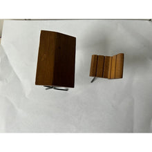 Load image into Gallery viewer, Vintage dollhouse desk and chair wood wire slant top 3" 1960s