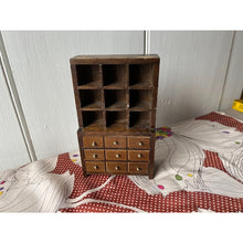 Load image into Gallery viewer, Vintage dollhouse hutch bookcase with drawers 7"