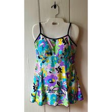 Load image into Gallery viewer, Vintage Gabar swimsuit size 10 connected two piece bold floral print tankini