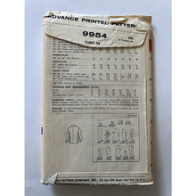 Load image into Gallery viewer, Vintage Advance pattern # 9954 mens jacket 1960s sewing pattern uncut chest 38