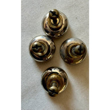 Load image into Gallery viewer, 4 heavy solid brass round drawer knob pulls salvage architectural restoration hardware