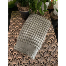 Load image into Gallery viewer, Vintage knit baby blanket 30”x26” green-blue