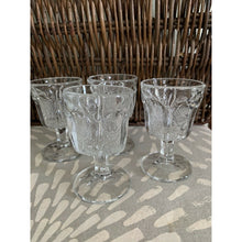 Load image into Gallery viewer, Antique Higbee cordial glasses stemmed EAPG thistle pattern set of 4