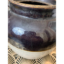 Load image into Gallery viewer, Antique baked bean pot crock with handles stoneware ceramic imperfect