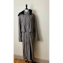 Load image into Gallery viewer, Fleet Street women trench coat size 14 with detachable hood lined zip buttons