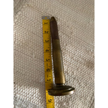 Load image into Gallery viewer, Vintage bullet table lighter brass trench art WWII 8" tall with base