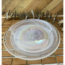 Load image into Gallery viewer, Artistic Accents iridescent pearl swirl glass 9” luncheon plate made in Turkey