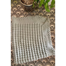 Load image into Gallery viewer, Vintage knit baby blanket 30”x26” green-blue