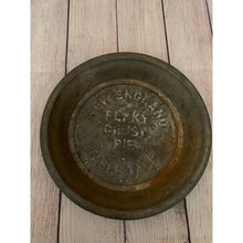 Load image into Gallery viewer, Vintage New England flaky pie crust tin table talk 5 cent 9.5"