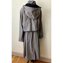 Load image into Gallery viewer, Fleet Street women trench coat size 14 with detachable hood lined zip buttons