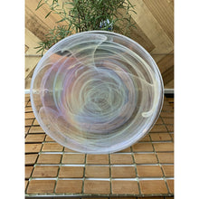 Load image into Gallery viewer, Artistic Accents iridescent pearl swirl glass 9” luncheon plate made in Turkey