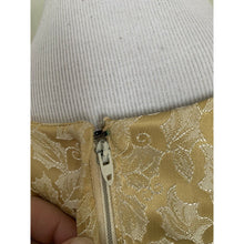 Load image into Gallery viewer, Vintage 60s gold floral brocade cocktail dress handmade 2 piece