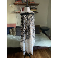 Load image into Gallery viewer, Vintage long maxi wrap skirt cover up size M/L geometric semi sheer elastic waist