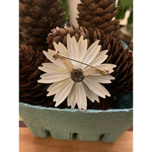 Load image into Gallery viewer, Vintage enamel daisy flower pin bright yellow 2" brooch