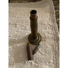 Load image into Gallery viewer, Vintage bullet table lighter brass trench art WWII 8" tall with base
