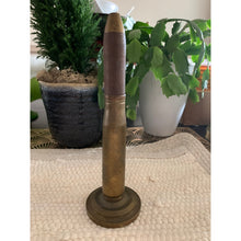 Load image into Gallery viewer, Vintage bullet table lighter brass trench art WWII 8" tall with base