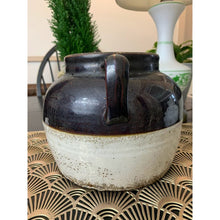 Load image into Gallery viewer, Antique baked bean pot crock with handles stoneware ceramic imperfect