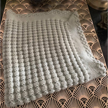 Load image into Gallery viewer, Vintage knit baby blanket 30”x26” green-blue