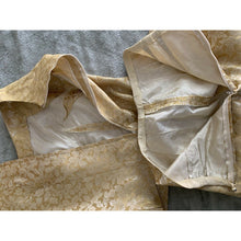 Load image into Gallery viewer, Vintage 60s gold floral brocade cocktail dress handmade 2 piece