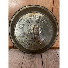 Load image into Gallery viewer, Vintage New England flaky pie crust tin table talk 5 cent 9.5"
