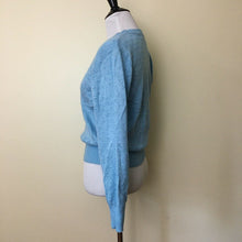 Load image into Gallery viewer, Vintage sweater size small/medium light blue lightweight Cuddle Knit eyelet