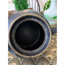 Load image into Gallery viewer, Antique baked bean pot crock with handles stoneware ceramic imperfect