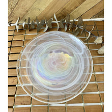 Load image into Gallery viewer, Artistic Accents iridescent pearl swirl glass 9” luncheon plate made in Turkey