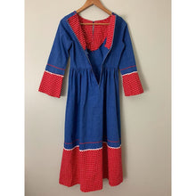 Load image into Gallery viewer, Vintage 70s maxi prairie dress homemade size small long sleeves