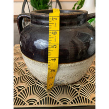 Load image into Gallery viewer, Antique baked bean pot crock with handles stoneware ceramic imperfect