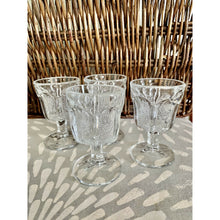 Load image into Gallery viewer, Antique Higbee cordial glasses stemmed EAPG thistle pattern set of 4
