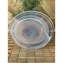 Load image into Gallery viewer, Artistic Accents iridescent pearl swirl glass 9” luncheon plate made in Turkey
