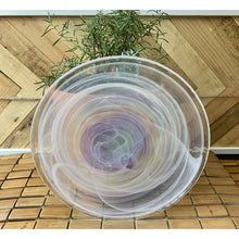 Load image into Gallery viewer, Artistic Accents iridescent pearl swirl glass 9” luncheon plate made in Turkey