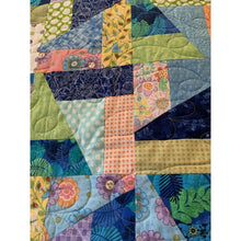 Load image into Gallery viewer, Homemade patchwork quilt 55” x 71” twin throw triangles and rectangles