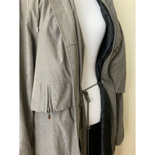 Load image into Gallery viewer, Fleet Street women trench coat size 14 with detachable hood lined zip buttons