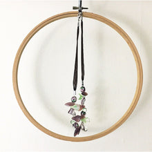 Load image into Gallery viewer, Vintage blown art glass beaded choker on ribbon purple necklace pastel