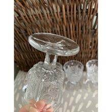 Load image into Gallery viewer, Antique Higbee cordial glasses stemmed EAPG thistle pattern set of 4