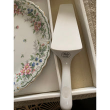 Load image into Gallery viewer, Andrea by Sadek cake plate and server floral porcelain with gold trim 10”