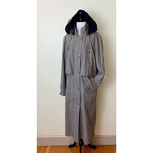 Load image into Gallery viewer, Fleet Street women trench coat size 14 with detachable hood lined zip buttons