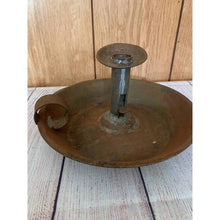 Load image into Gallery viewer, Antique rusty Primitive Tin Push up Style Candle Holder 9"