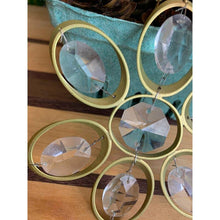 Load image into Gallery viewer, Mcm christmas crystal brass hanging window snowflake 4"