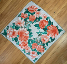 Load image into Gallery viewer, Vintage silk rose scarf