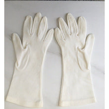 Load image into Gallery viewer, Vintage 1960s Nylon Gloves Ivory below wrist Length Sm/Med Stretch