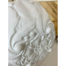 Load image into Gallery viewer, Vintage white milk glass nesting serving bowl set leaf and floral bottom