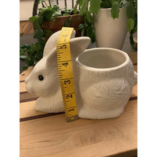 Load image into Gallery viewer, Ceramic bunny rabbit hanging planter pot vase 5"