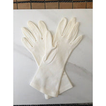 Load image into Gallery viewer, Vintage 1960s Nylon Gloves Ivory below wrist Length Sm/Med Stretch