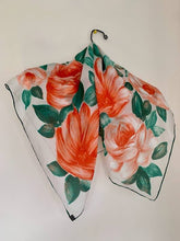 Load image into Gallery viewer, Vintage silk rose scarf