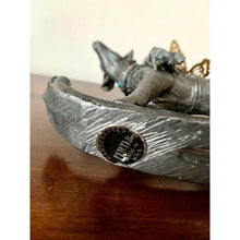 Load image into Gallery viewer, Ricker pewter Christmas reindeer & elf handcrafted 1994 table ornament