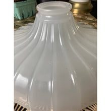 Load image into Gallery viewer, Antique opalescent milk glass hanging pendant lamp shade ribbed 10"
