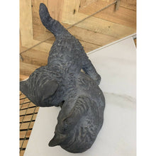 Load image into Gallery viewer, Kittens playing sculpture grey cats plaster resin mold door stop as is