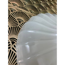 Load image into Gallery viewer, Antique opalescent milk glass hanging pendant lamp shade ribbed 10"